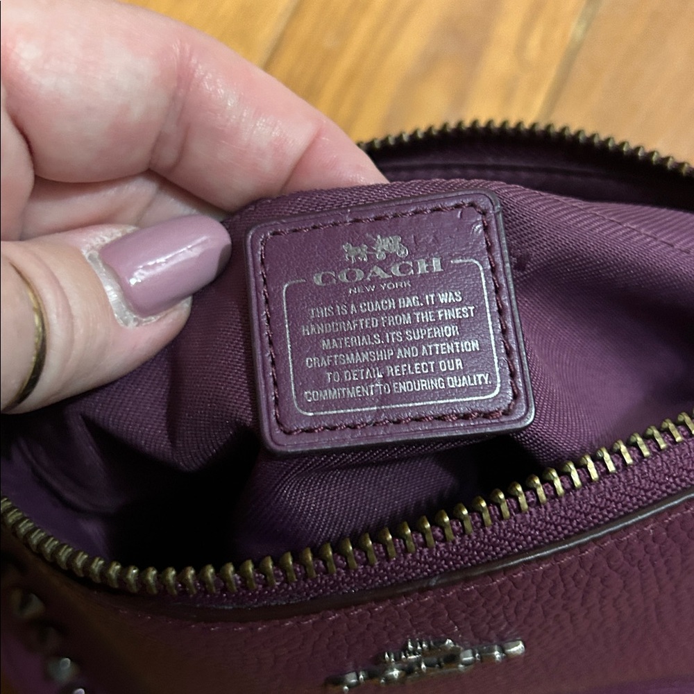 Coach 2019 Nolita Plum Studded Leather Bag in EUC - Picture 6 of 8
